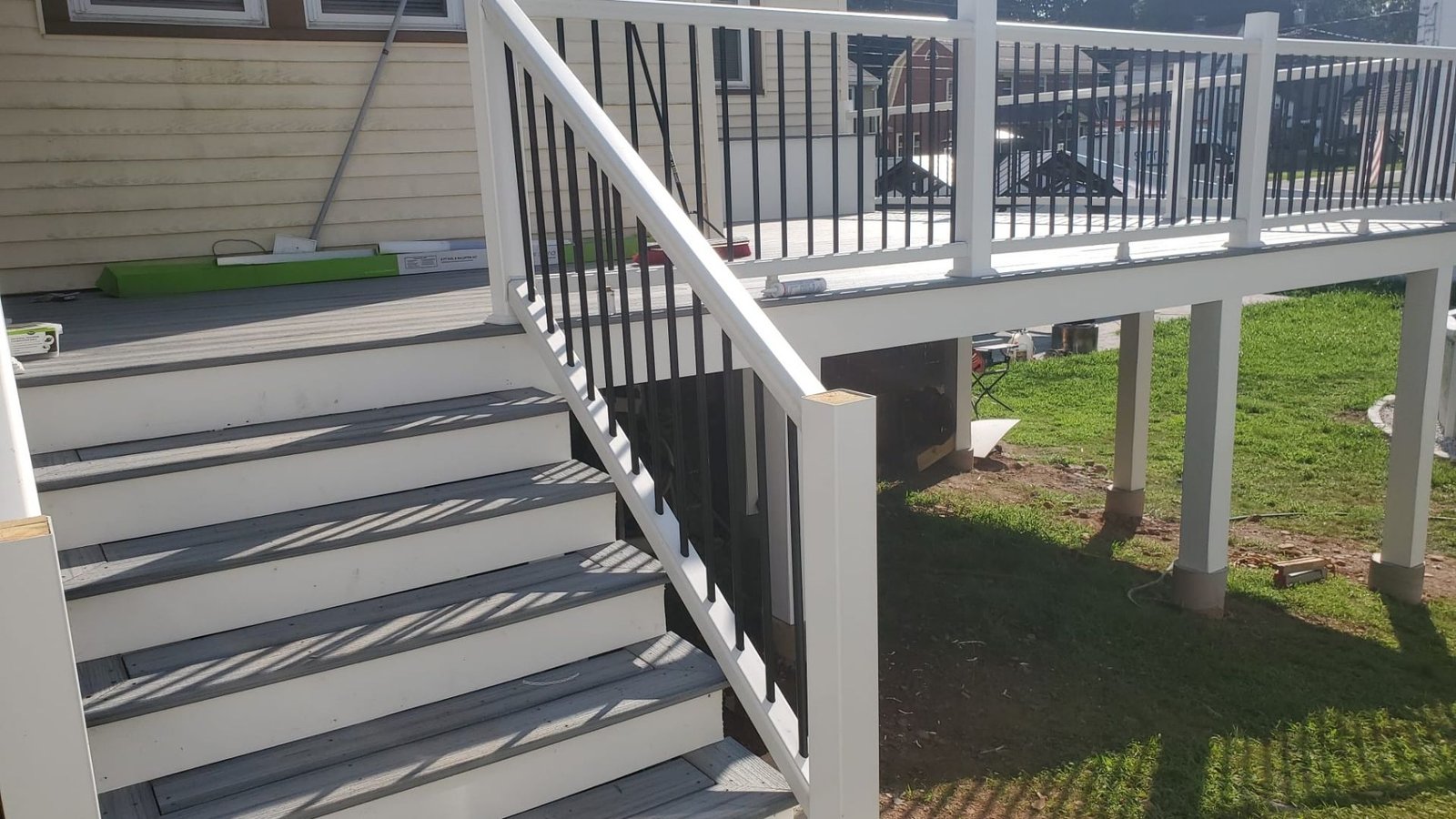 Elevated Composite Deck with Modern Railing System photo 4